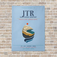 Thumbnail for Santorini Airport JTR vertical canvas print - no frame - light blue background