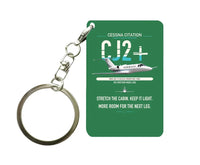 Thumbnail for Cessna Citation CJ2+ design on green designed key chain, double-side print
