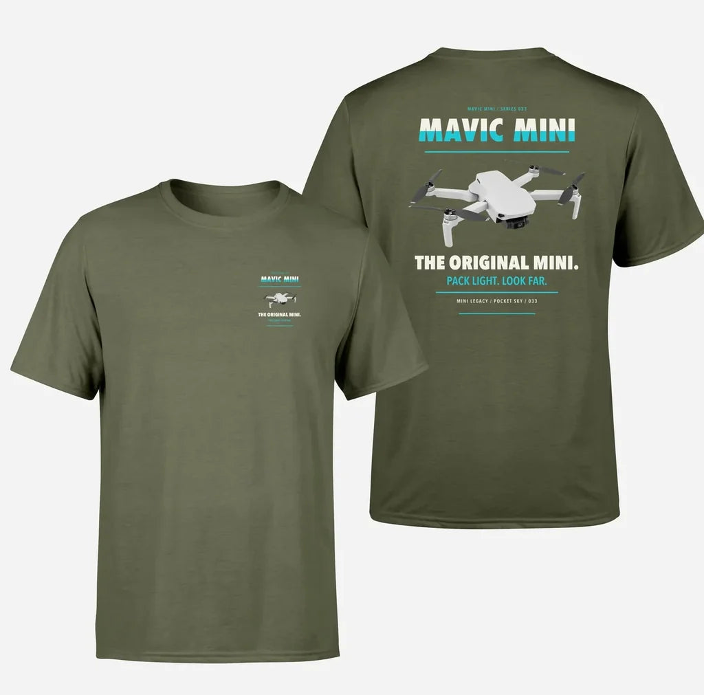 DJI Mavic Mini design on green army t shirt