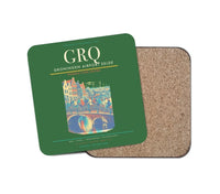 Thumbnail for Groningen Airport Eelde (GRQ) design on green 1 piece coaster