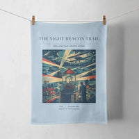 Thumbnail for VINTAGE G4016 - The Night Beacon Trail - Designed Towels design on lightblue
