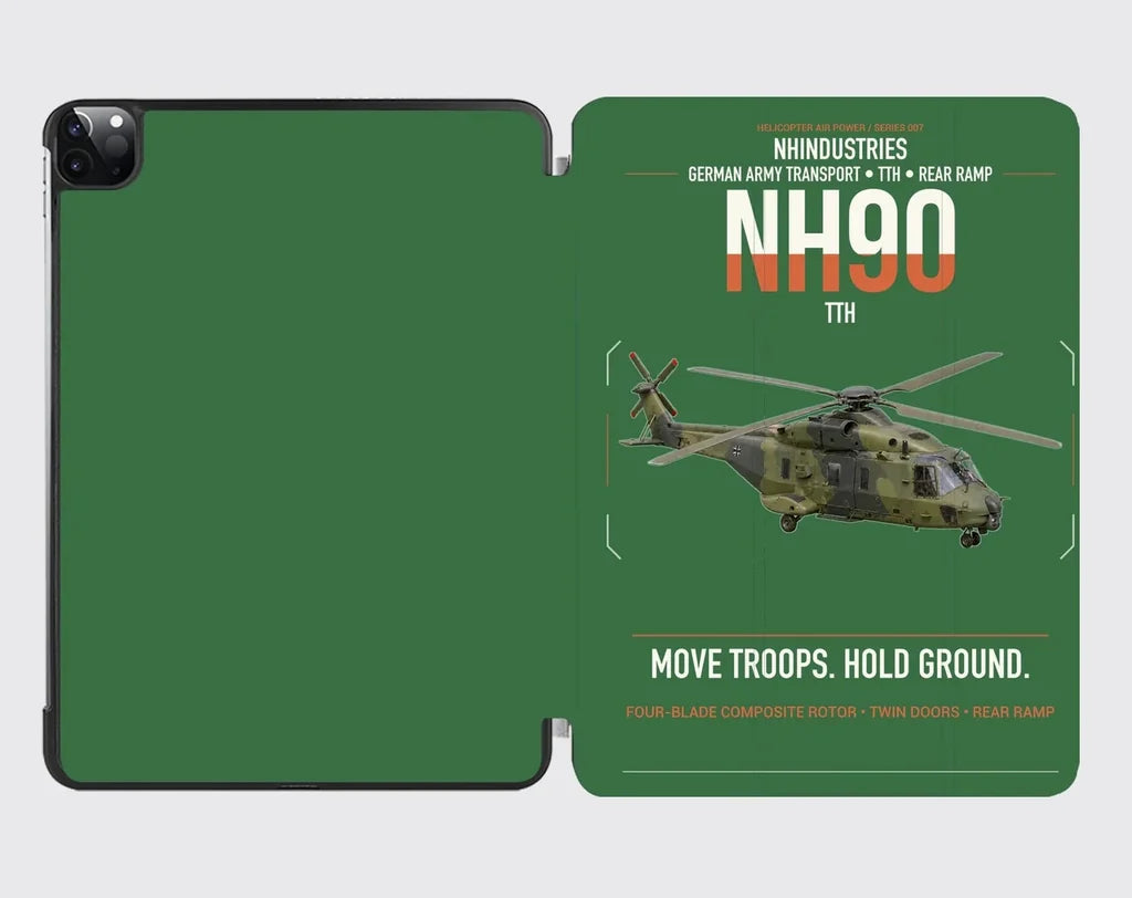 NHIndustries NH90 TTH design on green ipad tablet case