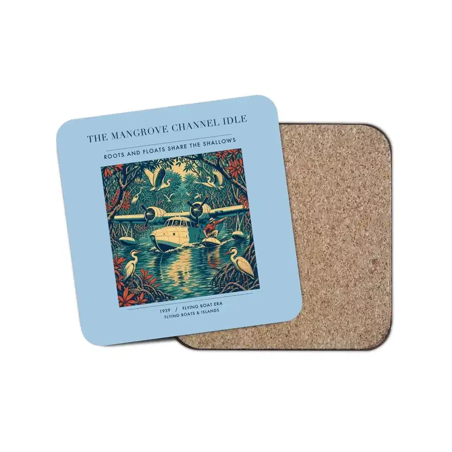 The Mangrove Channel Idle - Designed Coasters design on light blue 1-piece