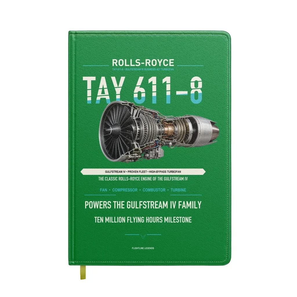 TAY 611-8 design on green notebook