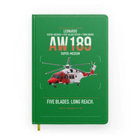 Thumbnail for Leonardo AW189 design on green notebook