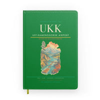 Thumbnail for Ust-Kamenogorsk Airport (UKK) design on green notebook