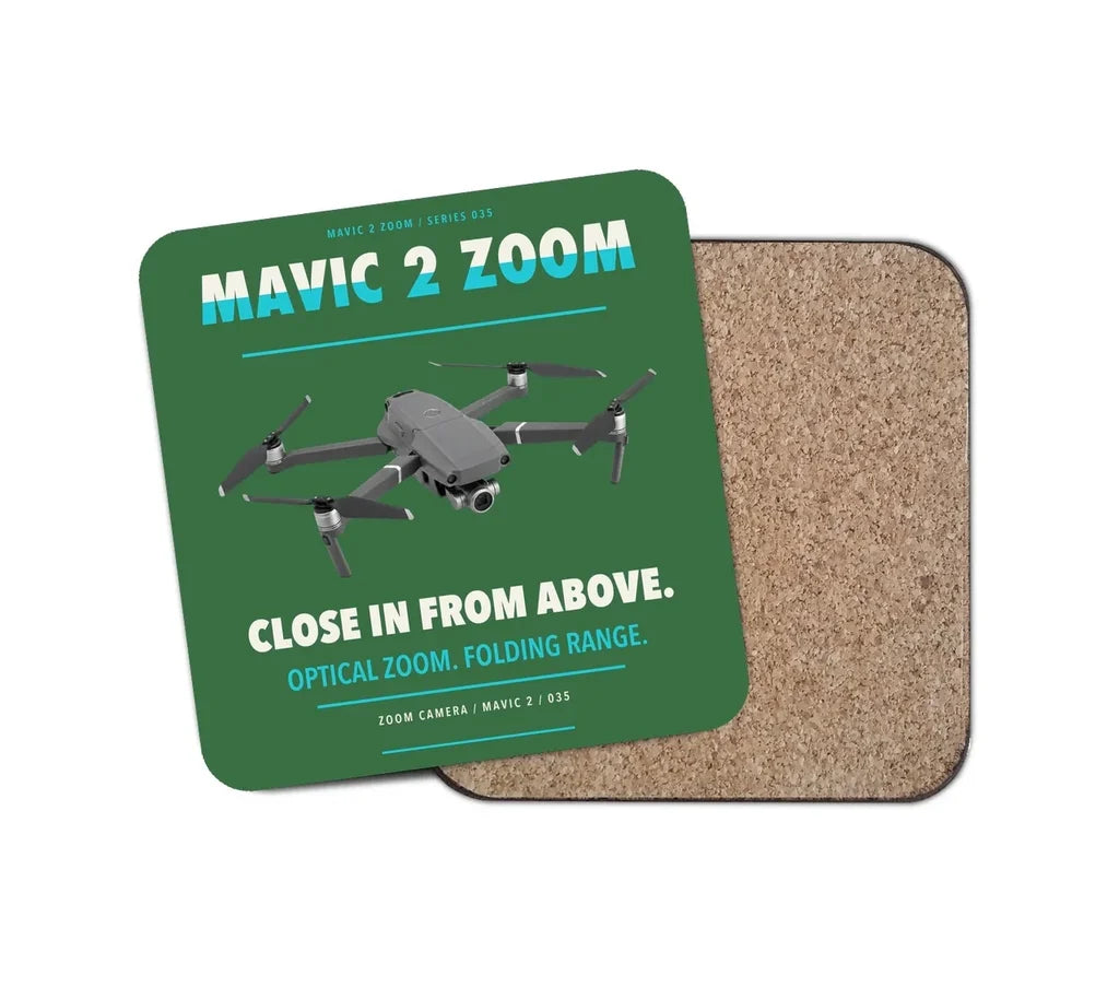DJI Mavic 2 Zoom design on green 1 piece coaster