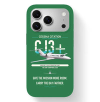 Thumbnail for Cessna Citation CJ3+ design on green magsafe iphone case, for iPhone 17 Pro