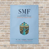 Thumbnail for Sacramento International Airport SMF vertical canvas print - no frame - light blue background