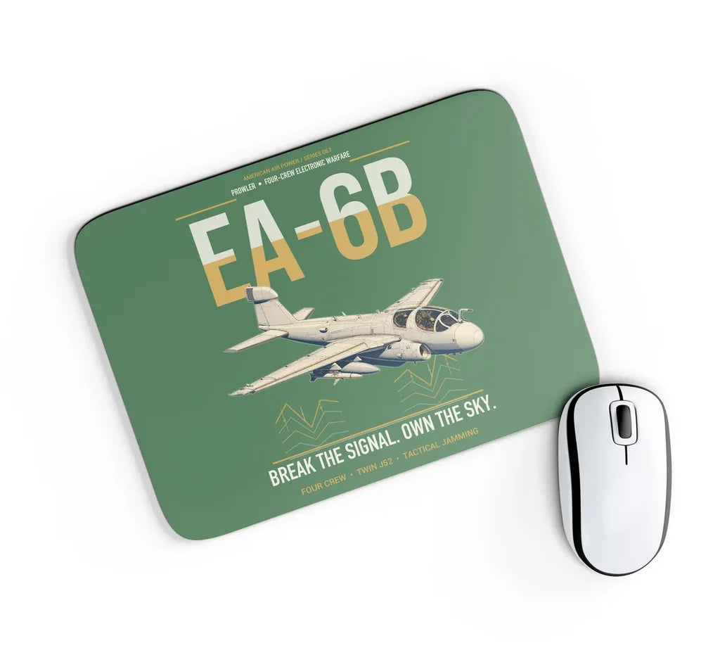 EA-6B Prowler design on green rectangle mouse pad