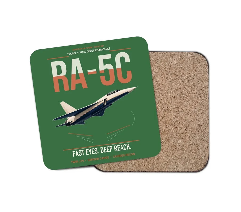 RA-5C Vigilante design on green 1 piece coaster