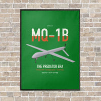 Thumbnail for MQ-1B Predator vertical canvas print - framed - green background