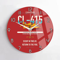 Thumbnail for Canadair CL-415 design on red no frame wall clock