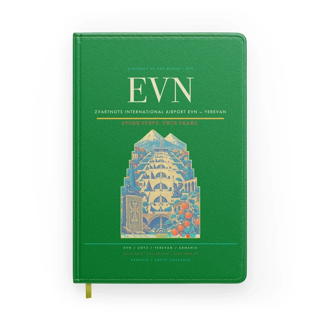 Zvartnots International Airport (EVN) design on green notebook