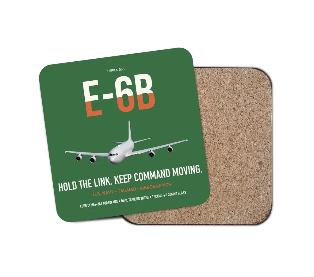 E-6B Mercury design on green 1 piece coaster