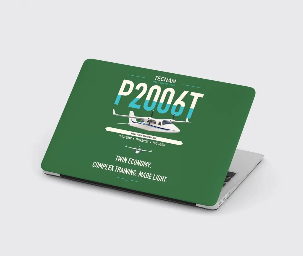 Tecnam P2006T design on green MacBook case
