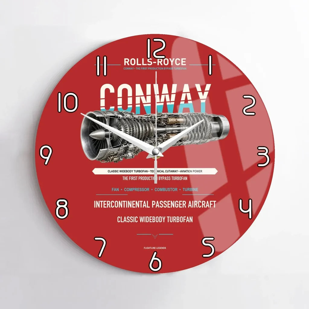 CONWAY design on red no frame wall clock