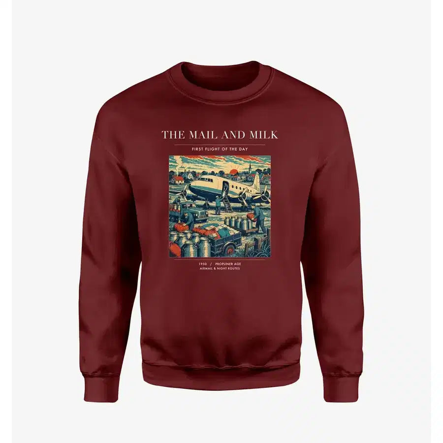 VINTAGE G4098 - The Mail And Milk - Designed Sweatshirts design on winered