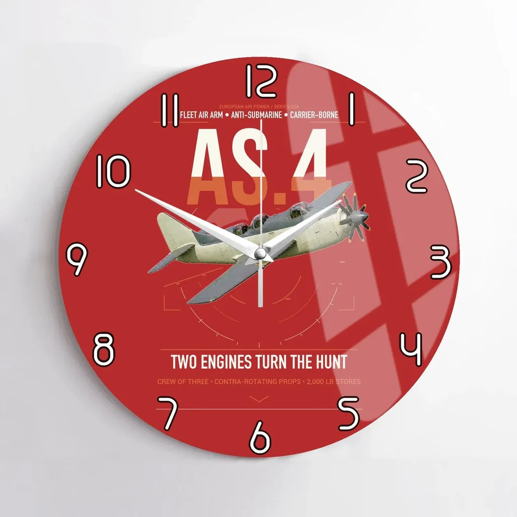 Fairey Gannet AS.4 design on red no frame wall clock