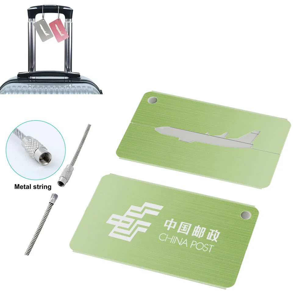 China Postal Airlines Aluminum Airplane Luggage tag in green