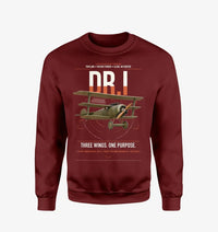 Thumbnail for Fokker Dr.I design on wine red sweatshirt