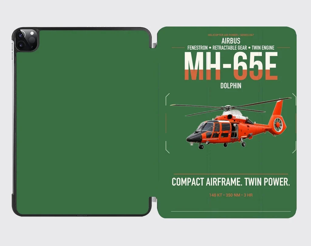 Airbus MH-65E Dolphin design on green ipad tablet case