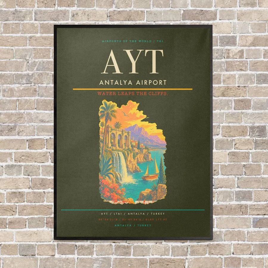Antalya Airport AYT - Canvas Framed - Green Army