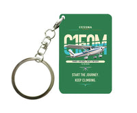 Thumbnail for Cessna 150M design on green designed key chain, double-side print
