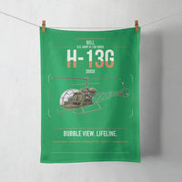 Thumbnail for Bell H-13G Sioux design on green towel