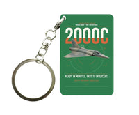 Thumbnail for Dassault Mirage 2000C RDI design on green designed key chain, double-side print