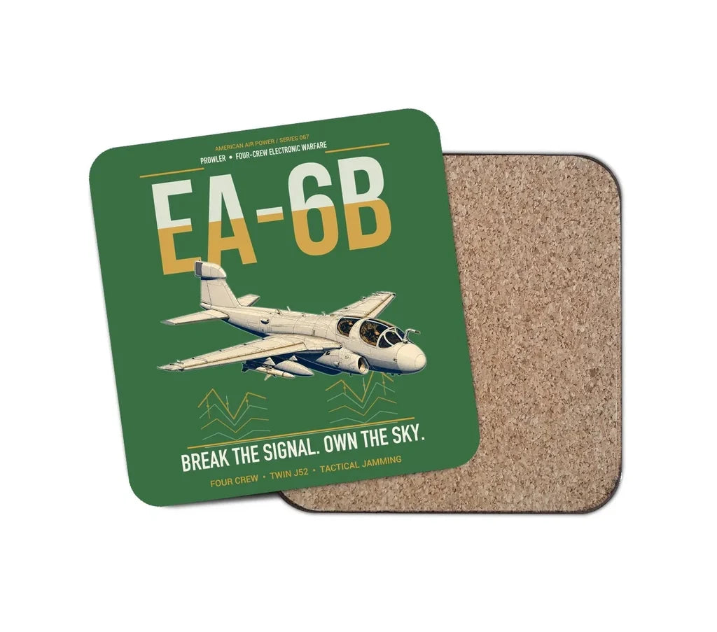 EA-6B Prowler design on green 1 piece coaster