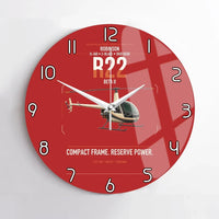 Thumbnail for Robinson R22 Beta II design on red no frame wall clock