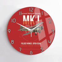 Thumbnail for Fairey Swordfish Mk I design on red no frame wall clock
