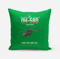 Thumbnail for Bell OH-58D Kiowa Warrior design on green pillow