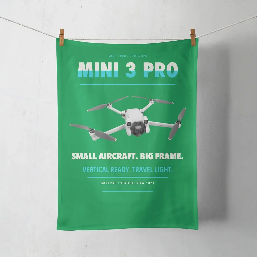 DJI Mini 3 Pro design on green towel