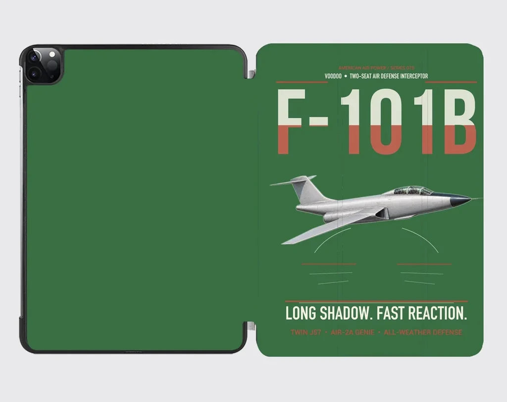 F-101B Voodoo design on green ipad tablet case