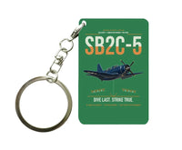 Thumbnail for SB2C-5 Helldiver design on green designed key chain, double-side print