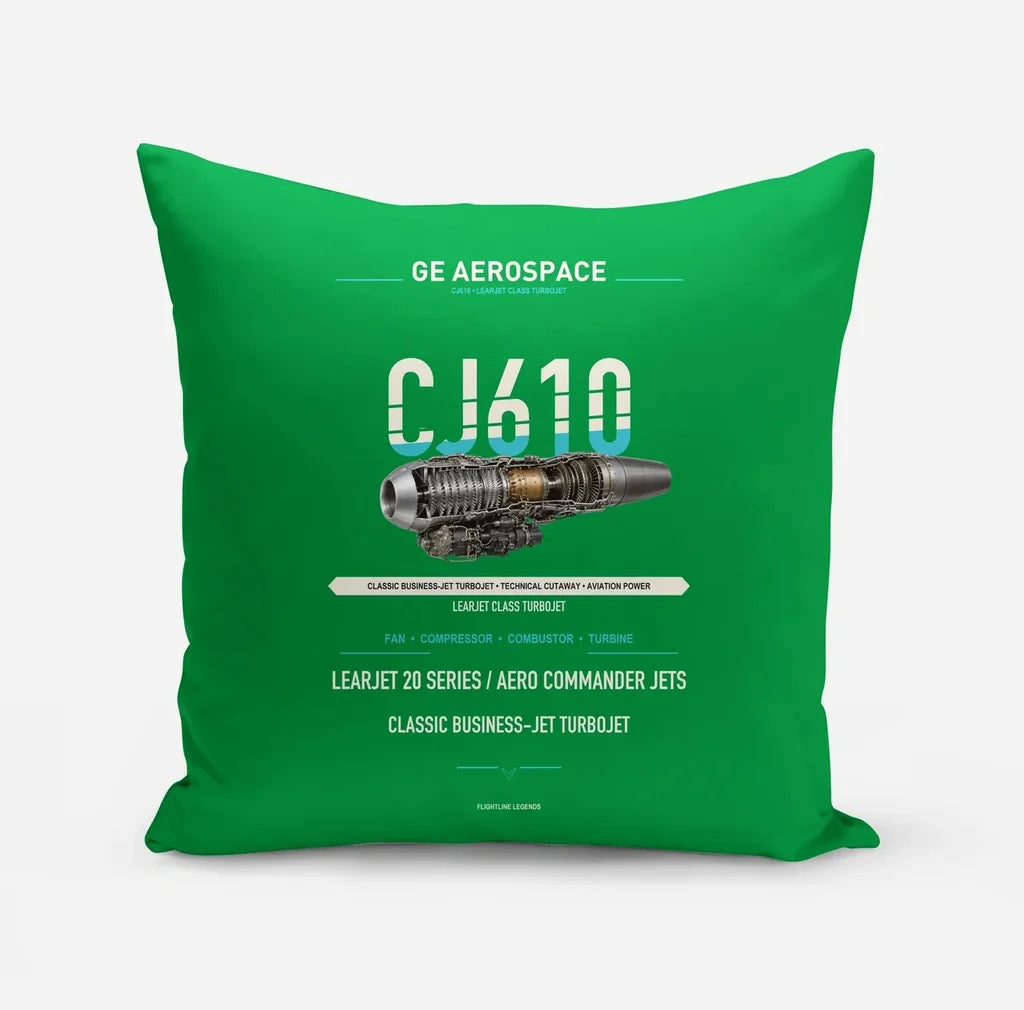 CJ610 design on green pillow