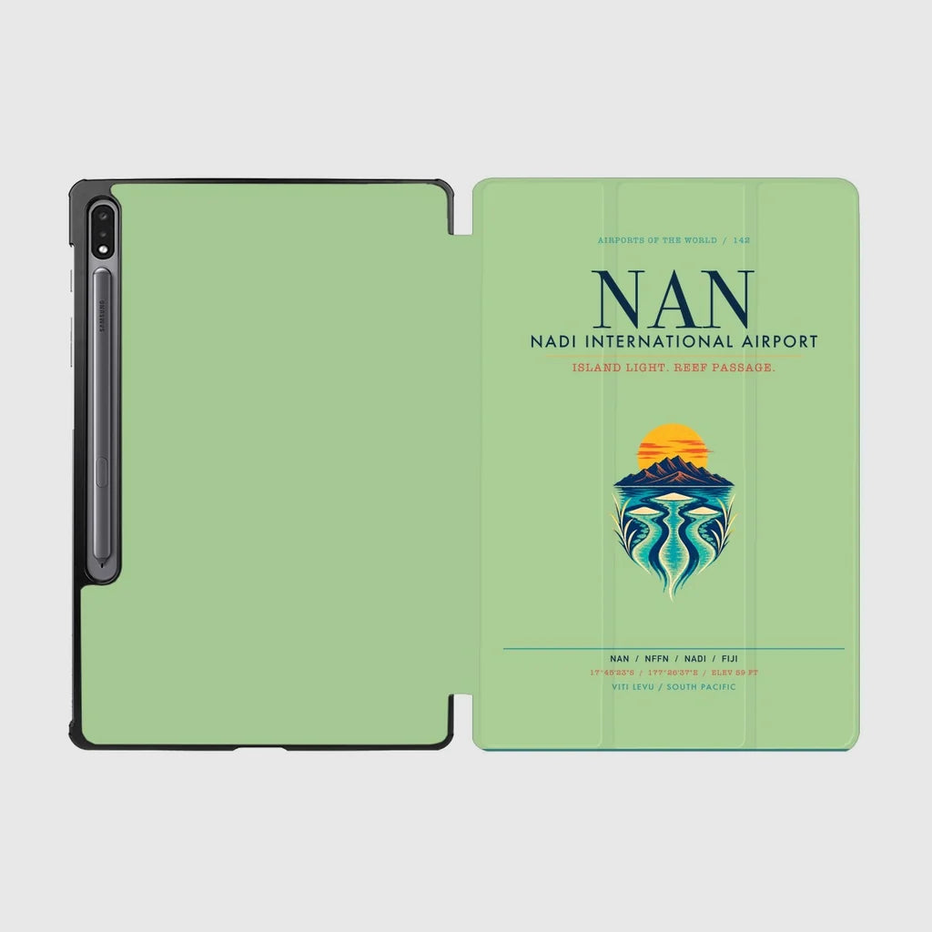Nadi International Airport (NAN) design on light green samsung tablet tablet case