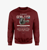 Thumbnail for GE90-115B design on wine red sweatshirt