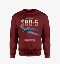 Thumbnail for SBD-5 Dauntless design on wine red sweatshirt