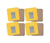 Thumbnail for Alejandro Velasco Astete International Airport CUZ Coaster 4-Pieces-Set - Yellow