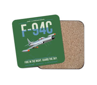 Thumbnail for F-94C Starfire design on green 1 piece coaster