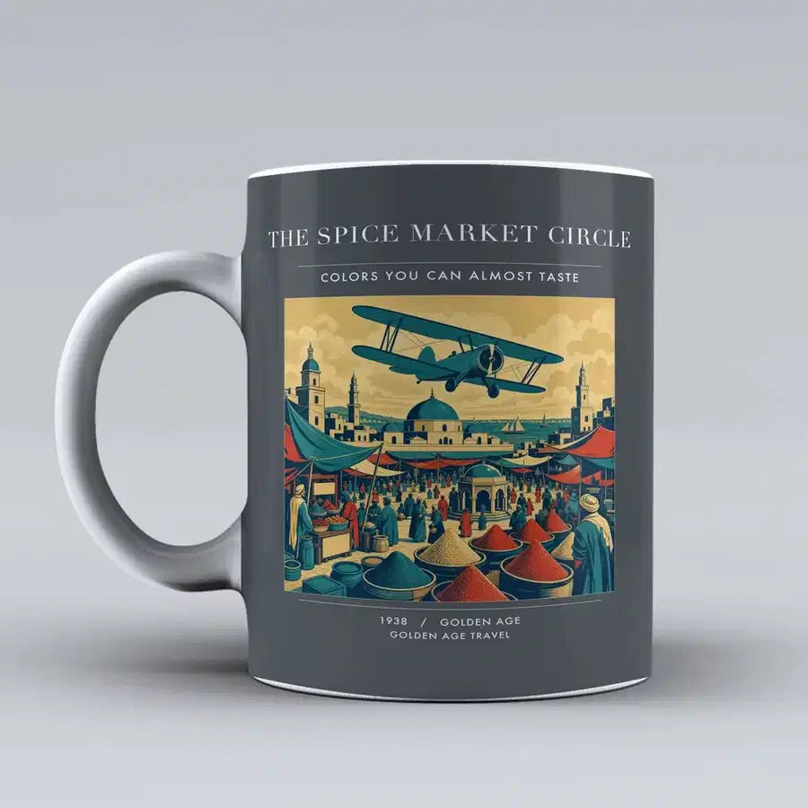 VINTAGE G4498 - The Spice Market Circle - Ceramic Mug design on gray