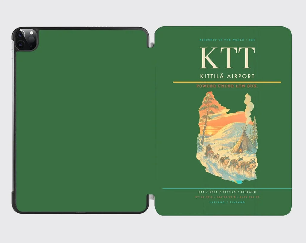 Kittilä Airport (KTT) design on green ipad tablet case