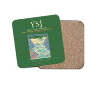 Thumbnail for Saint John Airport (YSJ) design on green 1 piece coaster