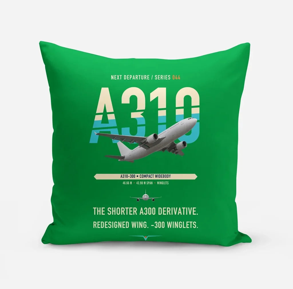 Airbus A310-300 design on green pillow