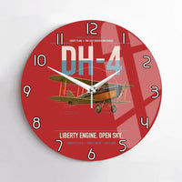 Thumbnail for Airco DH-4 Liberty Plane design on red no frame wall clock