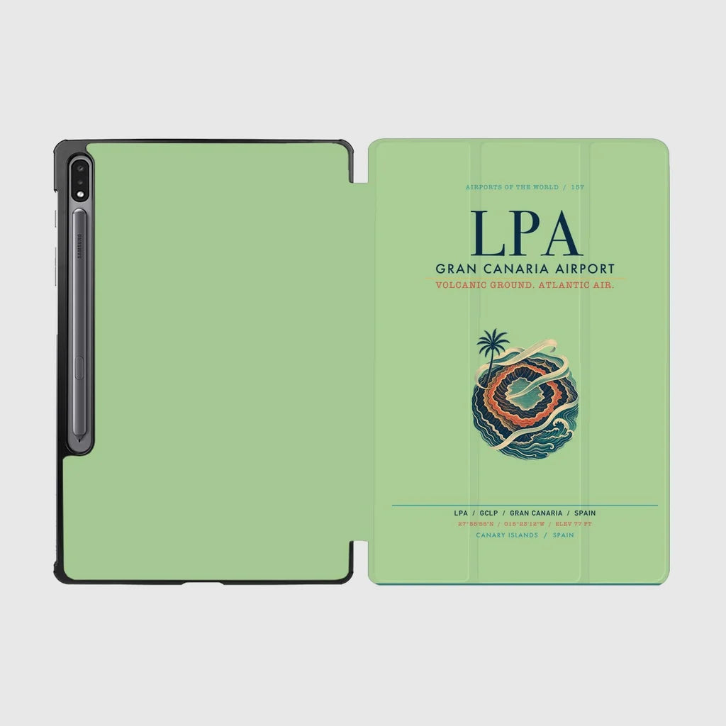 Gran Canaria Airport (LPA) design on light green samsung tablet tablet case