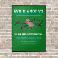 Thumbnail for Autel EVO II Dual 640T V3 vertical canvas print - framed - green background
